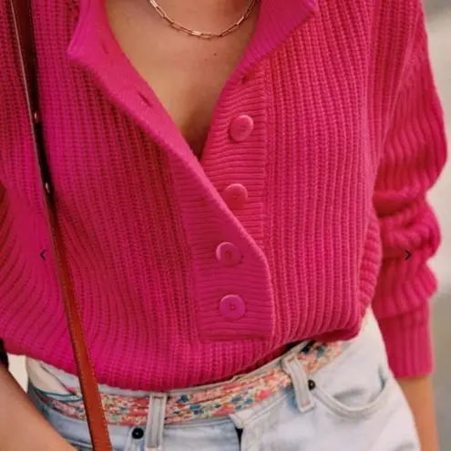Sézane Sezane Lucas Pullover Sweater in Bright Pink Size S