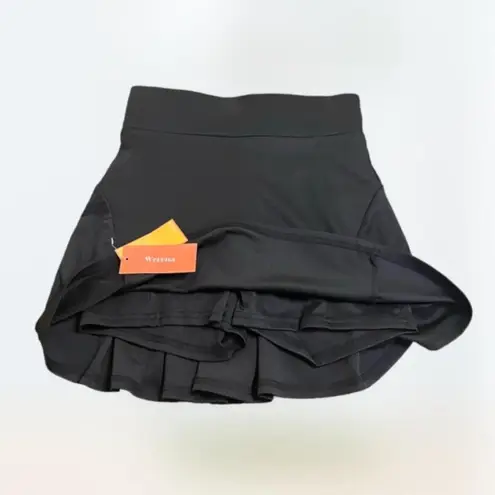 NWT Women's Werena black athletic workout tennis skirt size S back pleated