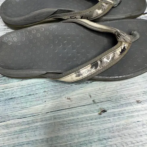 Vionic Grey Flip Flop Sandals Women’s Size 11 Comfort Orthotic Arch Support