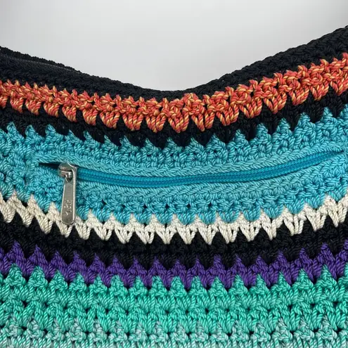 The Sak Y2K Stripe Crochet Hobo Purse Multicolor Shoulder Boho Coastal Cowgirl
