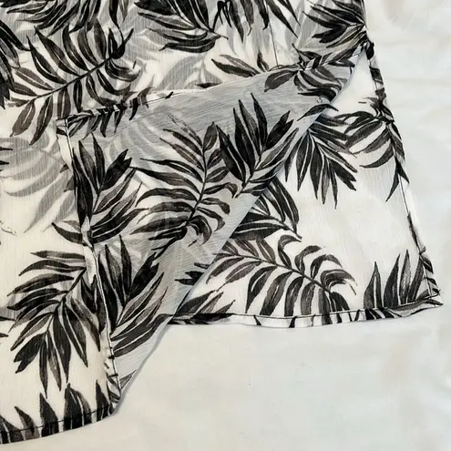 NWT mynah size small black and white leaf print swim coverup kaftan