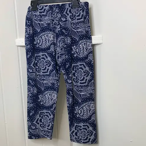 Leggings Depot  Plus Size Blue and White Capri’s