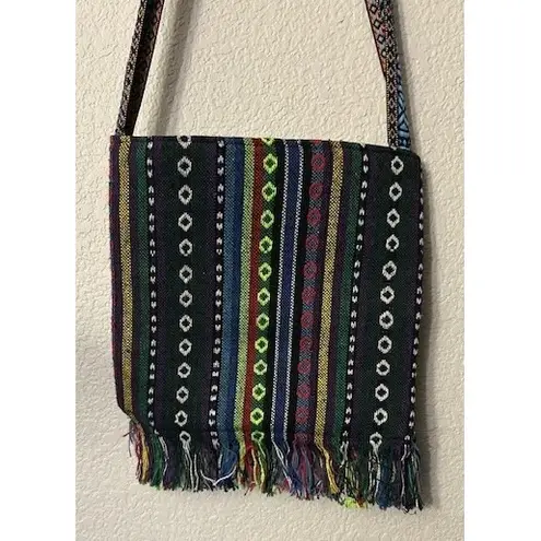Handmade Boho Jerusalem Embroidered Crossbody Bag Fringe Beads Souvenir Cultural
