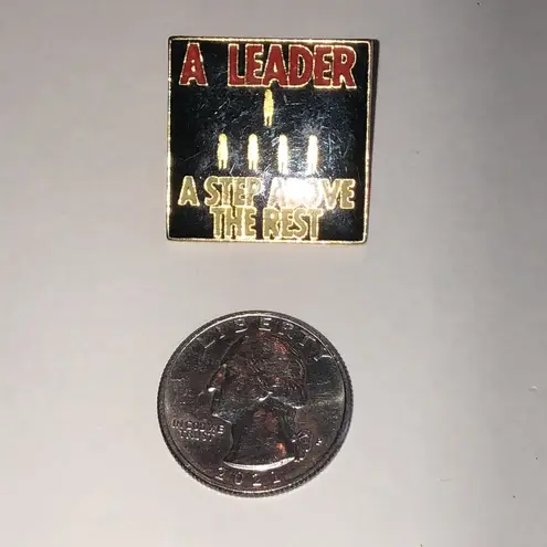 A Leader A Step Above The Rest Vintage Enamel Pin Red