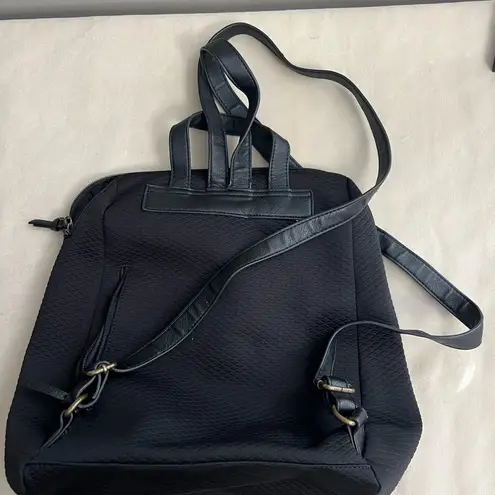 🖤 Elliott Lucca Black Quilted Convertible Backpack Tote Bag