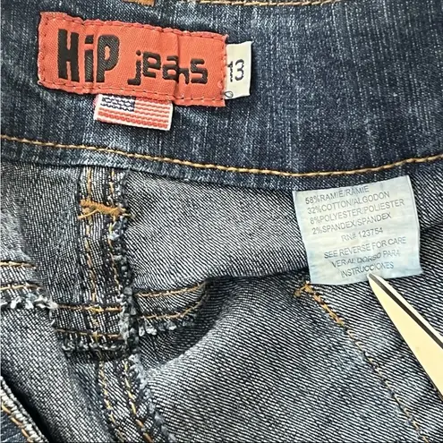 Vintage HiP jeans Bermuda Denim Shorts Womens Juniors 13 Y2K Rhinestone Pockets Blue Size 13J