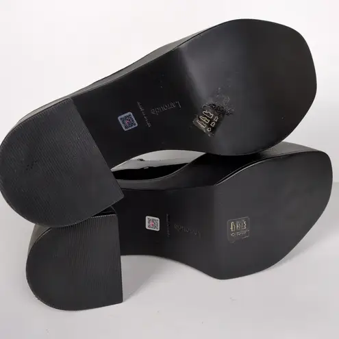 LARROUDE Black Patent Leather Olivia Platform Mary Jane Pump Chunky Women's 9.5