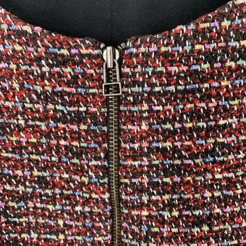 Slate + Willow Ruffle Trim Tweed Jacket Size 2 Peplum Zip Blazer