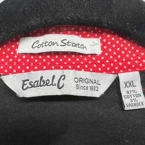 Esabel C. Womens Classic Core Workwear Office Academia Timeless Shirt Size XXL Black