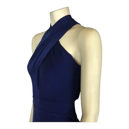 AG STUDIO Navy halter neck cutout back maxi dress size small Blue