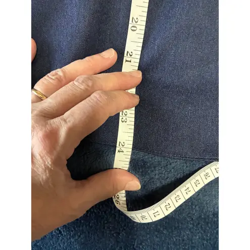 Emily Navy Blue One Button Blazer Jacket Womens Size 10 Zip Pocket Career