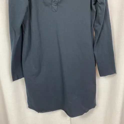 Frank & Eileen Black Cotton Nicole Henley Dress Sz.M