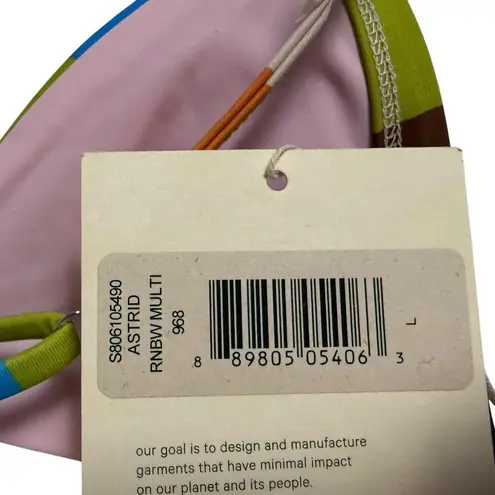 Mara Hoffman Astrid Multicolor UPF 50 Triangle Bikini Swimsuit Top Size Large