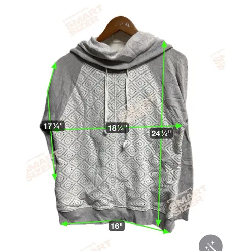 Miss Chievous 025-006 Hoodie Womens M Gray Lace Crochet Over Front Casual