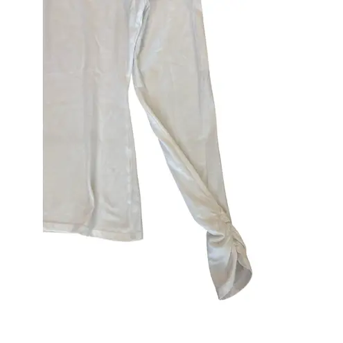 Rebecca Taylor Puff Shoulder Top Women's M Milk Crew Neck Pullover Long Sleeve