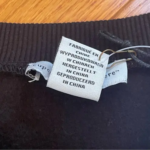 Cupcakes & Cashmere Embellished Rhinestones Sweatshirt in Jersey Black Sz M Size M