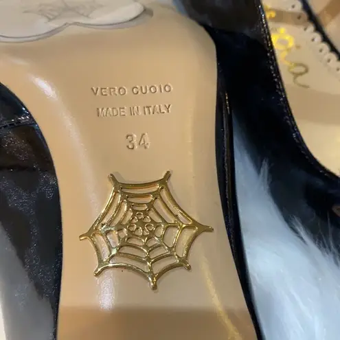 Charlotte Olympia leopard print kitten heels with ankle strap Size 34/6 A16