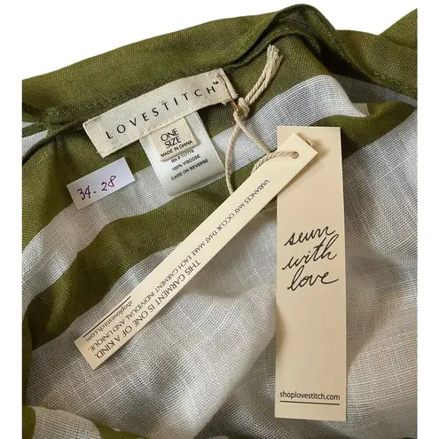 Lovestitch White & Green Cover Up Kimono Women's One Size NWT | 34-28