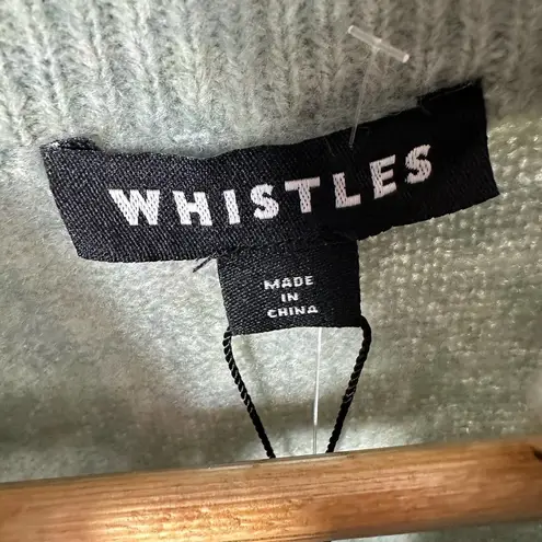 Whistles Stripe Button Neck Jumper Wool Blend Sweater Size Small Green Multi