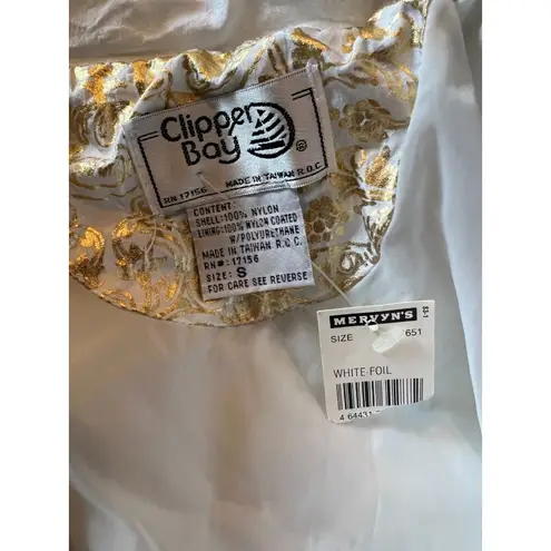 Clipper Bay Windbreaker Jacket Pants Nylon 90s NWT Small Retro 80s Vintage Y2K White