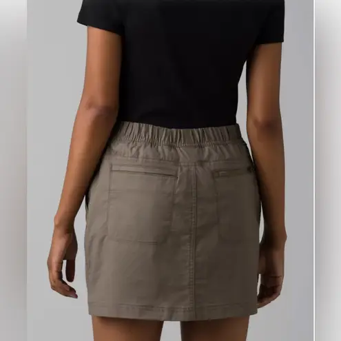 prAna Double Peak Skort Skirt Size 14 Color Mud Khaki Gorpcore Hiking Cotton NWT
