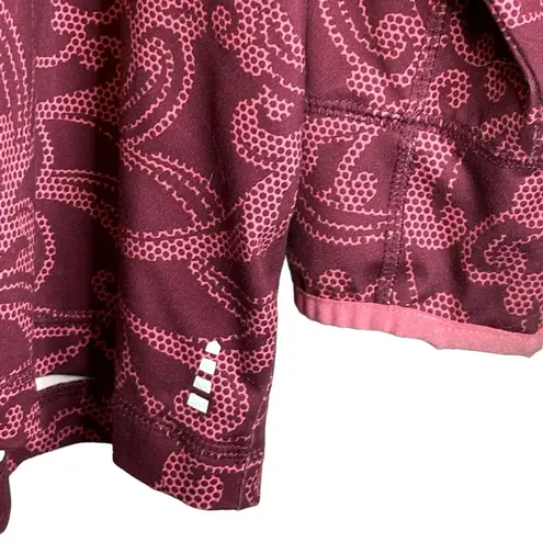Lands End Purple Paisley Fleece Jacket Pullover 1/4 Zip Size 3X #460736