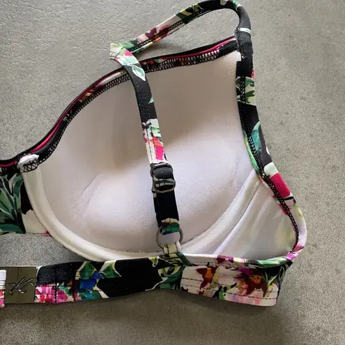 Kenneth Cole  Floral Push-Up Bikini Top Size 34 B/C