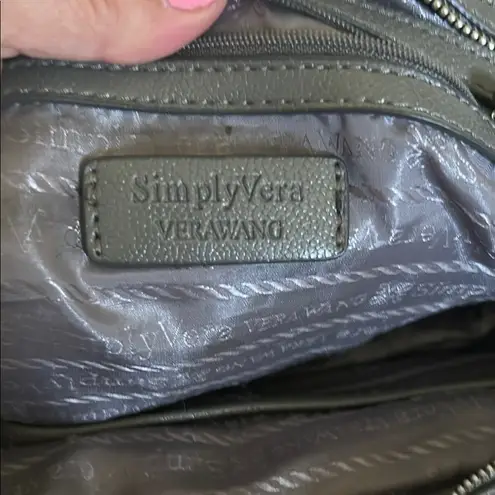 Simply Vera Vera Wang Gray and Cream Hobo Bag with Curved Silhouette