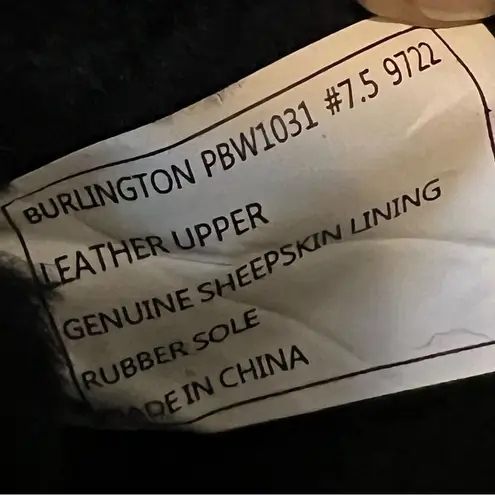 Abeo Pro Burlington Oiled Leather Shearling Boot Black Size 7.5