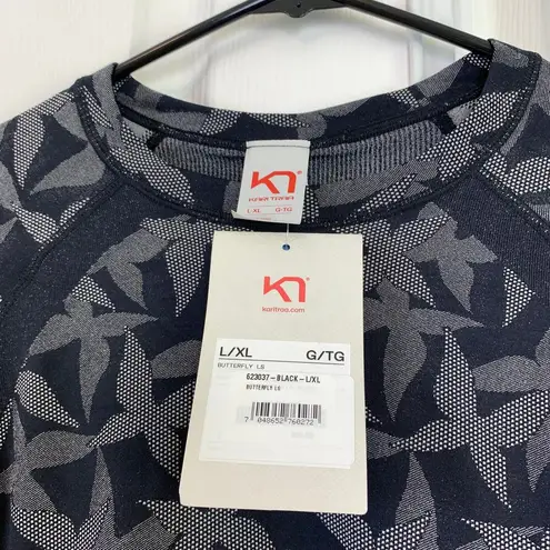 NWT Kari Traa Butterfly Long Sleeve Outdoor Baselayer Top Shirt Black L / XL Size L