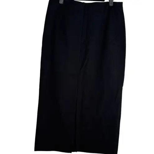 ZARA  Professional Straight Pencil Fitted Midi Stretch Skirt Back Slit L Black