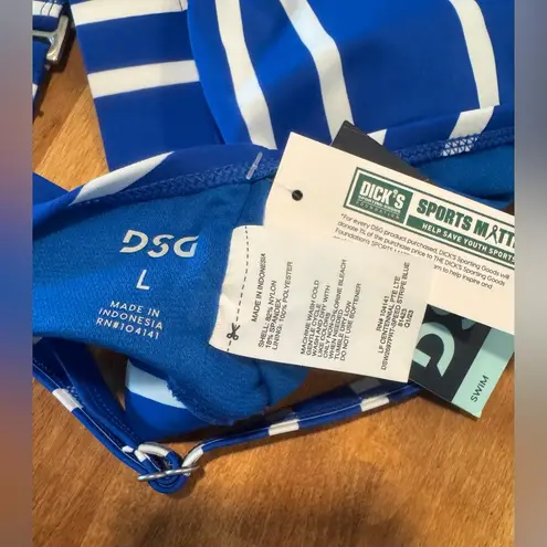 DICK'S Sporting Goods DSG Bikini Top NWT Royal blue white stripe