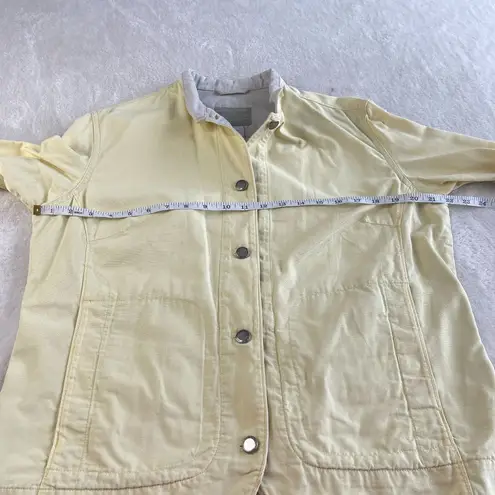 Columbia VTG  Denim Jean Jacket Womens Size L Yellow Button Up Pockets Outdoors‎