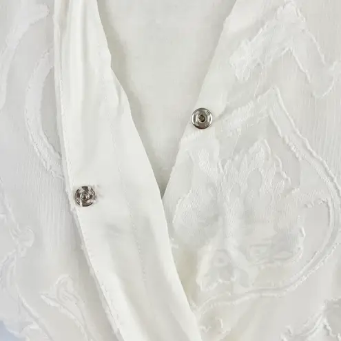 Bishop and Young New Textured Wrap Blouse Jayne Cross Front Top White