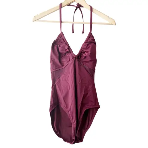 Bleu Rod Beattie Don’t Mesh With Me Pomegranate Halter One Piece Swimsuit Size 8