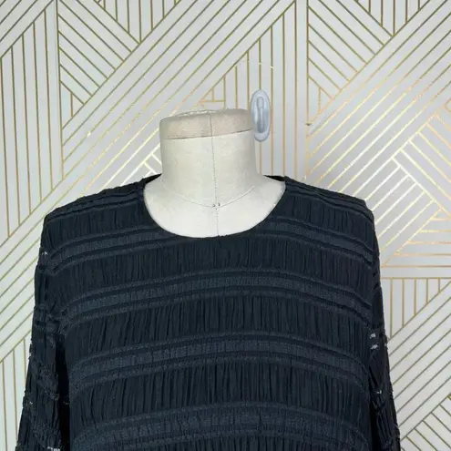 ANINE BING Viola Dress Oversized Flowy Long Sleeve Stripe Black Size US XXS