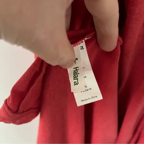 Halara U Neck Backless Split Flowy Casual Tank Dress Poinsettia Floral Yarn M