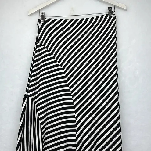 Chico's 0 White Black Splice Striped Spencer Skirt