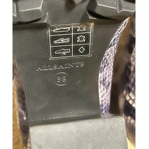 ALLSAINTS Ana Snake Emobossed Lug Womens Boot Size EU38 US 7 NEW