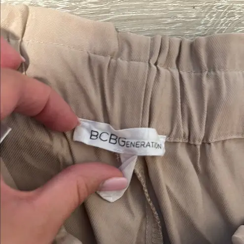 BCBGeneration  Tan High Waist Shorts with Elastic Waistband