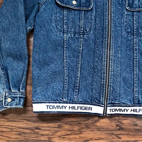 Tommy Hilfiger  • vintage denim jacket zip front trucker logo blue jean 90s y2k