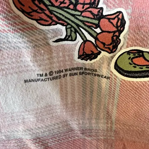 Looney Tunes Vintage 1994 Flannel Plaid Hooded Shirt Women's Size Large - FLAWS