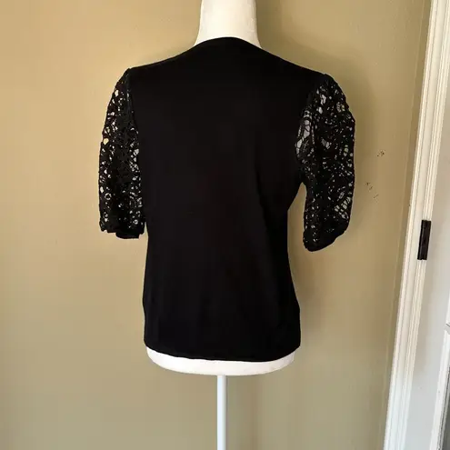 Catherine Malandrino Lace Sleeve Sweater Top - size medium