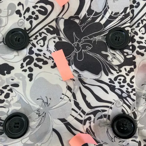 Vertigo Paris women’s gray cream peacoat belted half sleeve coat medium