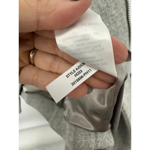 J.Crew Italian Stadium Cloth Coat Gray Nello Gori Wool Zip Funnel Neck 12/14