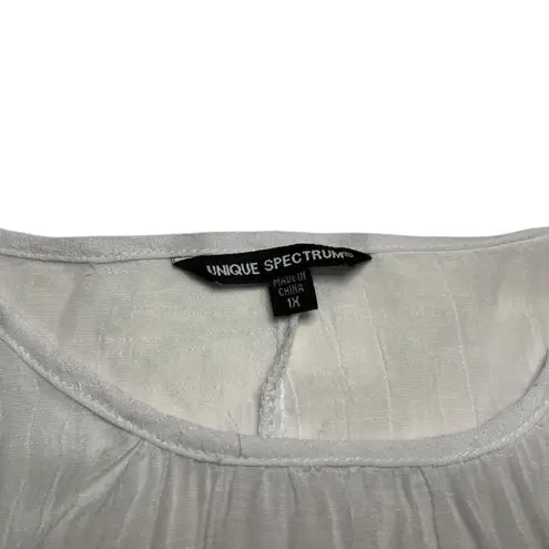 Unique spectrum Cream Ruffled Blouse w/Tiered Sleeves | Fairy-Style Cottage Core