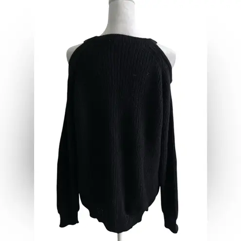 IRO  Black open shoulder merino wool blend long Sweater