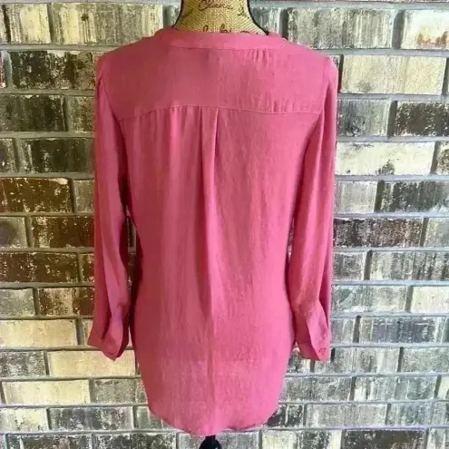 a.n.a NWOT  women’s sheer peach long sleeve top size PM