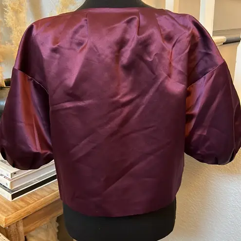 BCBGMAXAZRIA  Purple Bolero Puff Sleeve Jacket