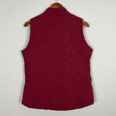 Duluth Trading Co Vest Womens Medium Maroon Agiloft Quilted Full Zip Pockets M Red